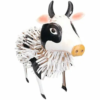 Cow Garden Sculpture Ornament Statue Metal Decoration Farm Animal Lawn Heifer • £19.04