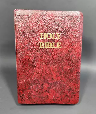 New American Bible NAB Fireside Study Edition Catholic Red Black Vintage 1991 • $9.99