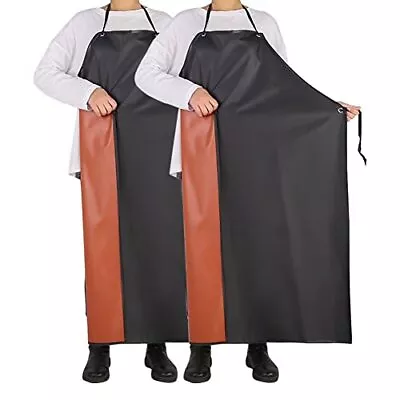 43 Inch Rubber Vinyl Apron Chemical Resistant Waterproof Dish Apron 2 Pack • $24.55