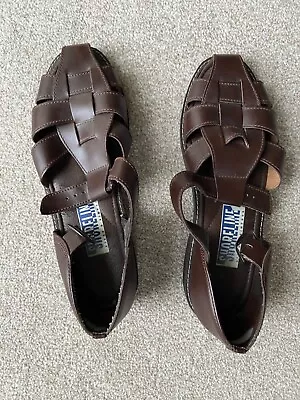 Mens Sandals Size UK10 Leather Upper Man Made Sole • £4.99