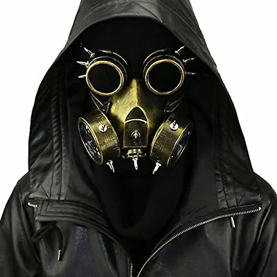 Steampunk Metal Gas Mask With Goggles Death Mask Helmet For Halloween • $30