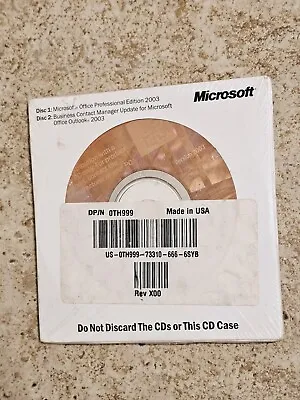 Microsoft Office Professional 2003 CD W/Key & Business Contact Manager Update  • $24