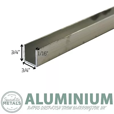 3/4  X 3/4  Aluminium U-Channel Trim X 1/16  Wall -  Aluminium Channel U Profile • £12.37