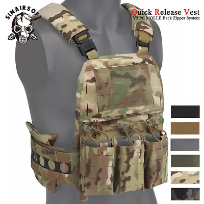 Tactical FCPC V5 Vest Plate Carrier Quick Detach Front Mag Pouch Hunting Vest • £135.99