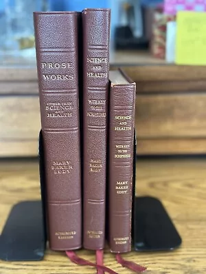 Science And Health Prose Works Leather Book Lot Mary Baker Eddy 19711953 • $39.95