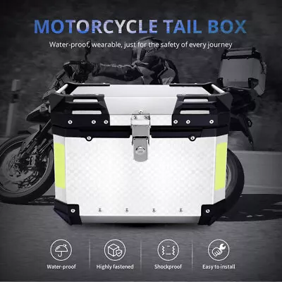 45L Tail Box Balck Motorcycle Luggage Waterproof Scooter Trunk Storage Top Case • $75.03