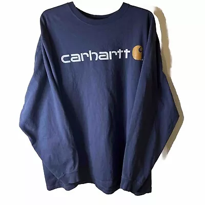 Men's Carhartt Long Sleeve Gray Tee W/Large Logo XXL NWOT • $24