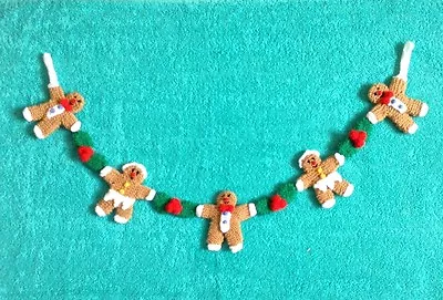 £2.99 • Buy KNITTING PATTERN - Cute Christmas Gingerbread Man Garland Novelty Decoration 