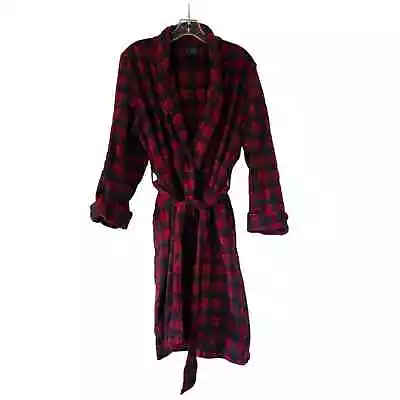 Pendleton Wool Bathrobe Plaid Unisex Size M Or L Red Blue Tartan Midlength • $29
