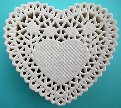 Off White Paper Doilies Heart 10cm Pk 24 Great For Cardmaking • $4.60