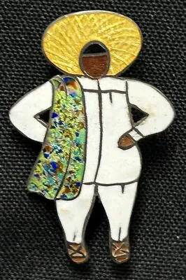 Taxco Man Serape Margot De Taxco Mexico Enamel On Sterling Silver Pin Brooch • $93.50