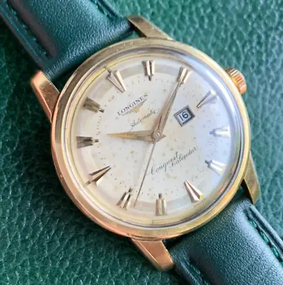 1958 Longines Conquest Calendar Ref. 9007-3 Automatic Gold Capped Wristwatch • $769