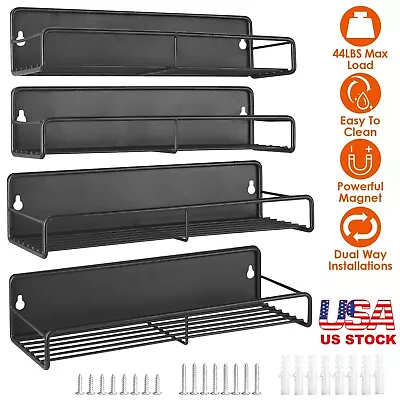 4Pack Magnetic Spice Rack Organizer For Refrigerator Fridge Storage Shelf Holder • $29.99