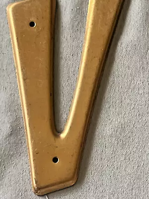 Initial V Vintage Copper Brass MCM Wall Decor House Signage Mailbox Letter 3.5 • $7.95