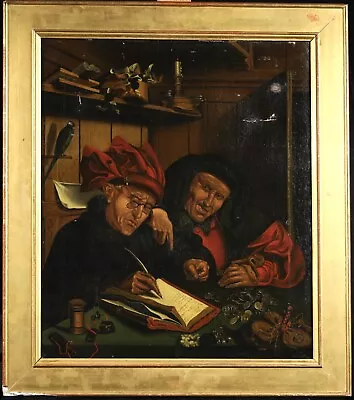 18th CENTURY DUTCH OLD MASTER OIL - FOLLOWER QUENTIN MASSYS - TAX COLLECTORS • £3.20