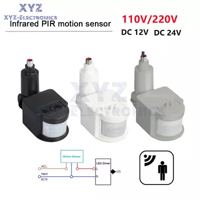 12V/24V Motion Sensor 220V/110V PIR Move Detector Auto Infrared LED Light Switch • $6.57