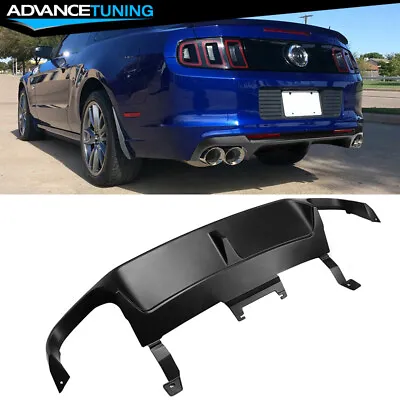 Fits 13-14 Ford Mustang GT500 Rear Bumper Diffuser Lip Matte Black PP W/ V1 Fin • $139.99