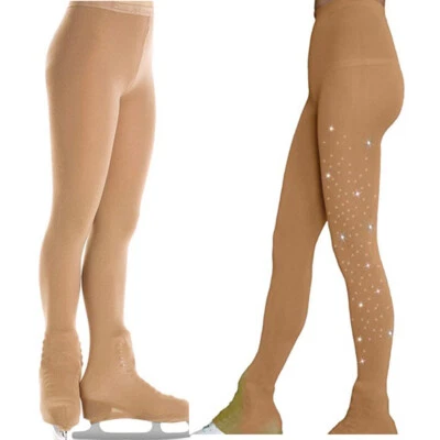 Ice Skating Tights Girl Over Boots Footless Leggings Stocking Anti-Slip Buckle • £14.03