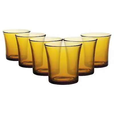£12.99 • Buy 6x Duralex Lys Tumbler Glasses Glass Water Whiskey Drinking Cup Set 210ml Amber