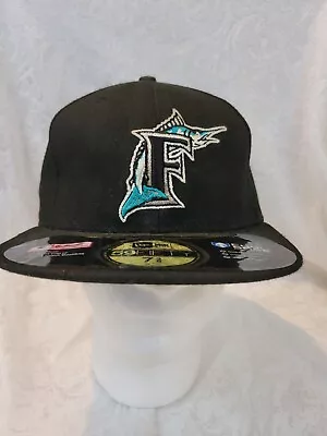 FLORIDA MARLINS Vintage New Era MLB Diamond Collection Fitted Cap Hat Sz 7 3/8 • $14.99