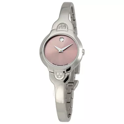 New Movado Kara Diamond Mother Of Pearl Pink Dial Swiss Bangle Srp $1295 • $279