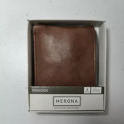 Merona Passcase Men Leather Wallet Brown New With Tags • $12.50