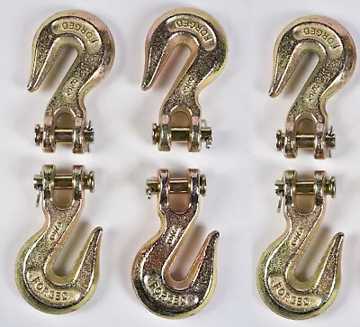 6x G70 3/8  Clevis Grab Hooks Tow Chain F Flatbed Trailer Tie Down Hauling Rig • $40.16