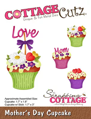 Scrapping Cottage Cutz Cutting Die - Mother's Day Cupcake • £5.99