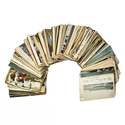 Antique Postcards Lot Of 50 Mostly Posted Collection USA Art Deco Era • $24.95