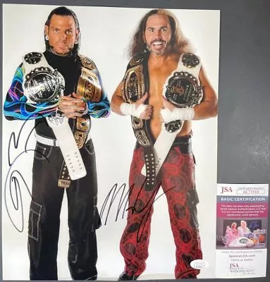 WWE Matt Hardy & Jeff Hardy Signed Hardy Boyz 11x14 Photo C Autograph JSA COA • $124.95