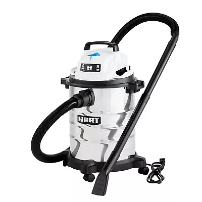 $53.99 • Buy HART 6 Gal 5 Peak HP Stainless Steel Wet/Dry Vacuum + Bonus Car Cleaning Kit