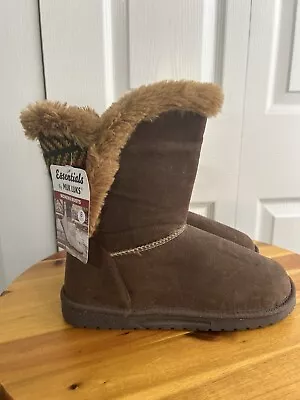 Essentials By Muk Luks Womens Carey Wrap Boots Brown Spice Size 8 M US • $30