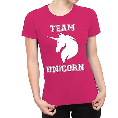 1Tee Womens Team Unicorn College T-Shirt • £7.99