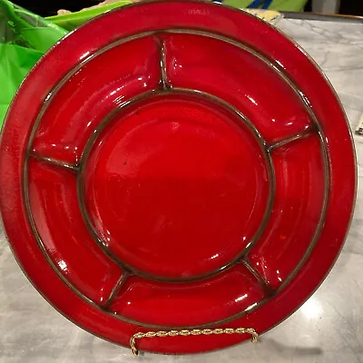 FLAME By THOMAS 10  Fondue Plate Crafted In GERMANY. 4 Plates.Good Vintage Cond. • $59.95