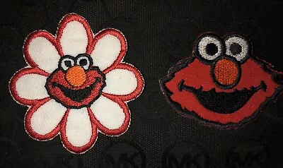 New Set Of 2 New Elmo Flower Elmo Face PBS Sesame Street Embroidered Patches • $7.99