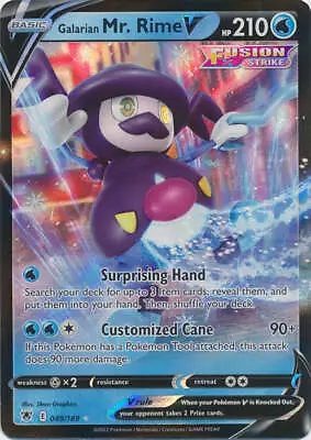 Holo Galarian Mr. Rime V 049/189 Ultra Rare Astral Radiance Pokemon TCG • $1.99