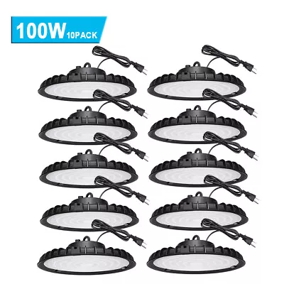 10Pack UFO Led High Bay Light 100W Commercial Industrial Garage Gym Light 6000K • $172.24