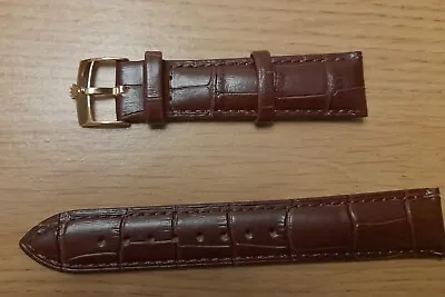 Rolex 20mm Brown Leather Watch Strap Band • £16