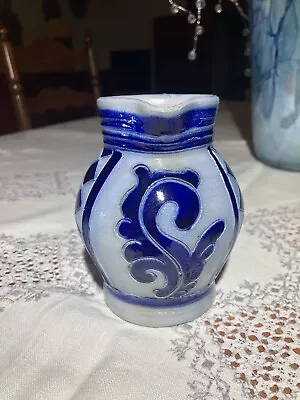 Cobalt Salt Glaze Stoneware Jug Creamer Cider Germany • $16