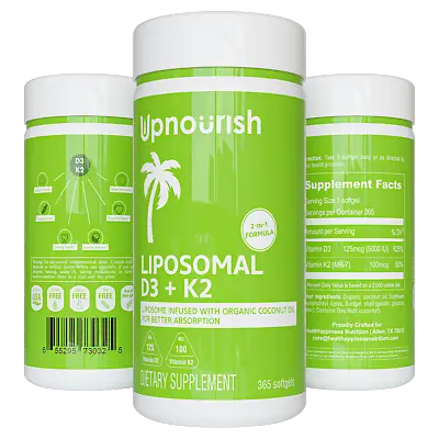 $21.99 • Buy Liposomal Vitamin D3 5000 IU K2 MK7 100 Mcg, Vit D And K Supplement 365 Softgels