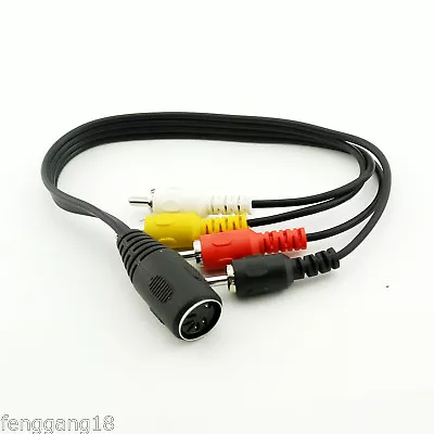 Din 5 Pin Female Socket To 4x RCA Phono Male Plug AMP Audio Adapter Cable 30cm • $6.80