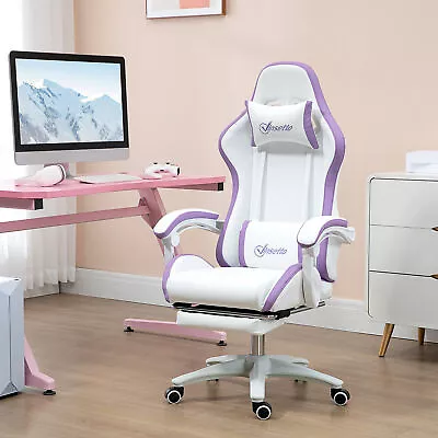 Racing Gaming Chair Reclining PU Leather Computer Chair With Headrest • £97.99