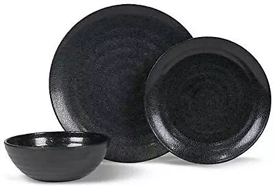 Kampa  Ebony Cobble 12 Piece Melamine Picnicware Tableware Set • £25.95