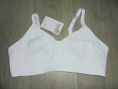 M&s Marks & Spencer White Non Wired Maternity Nursing Bra Uk Size 38d • £7.99