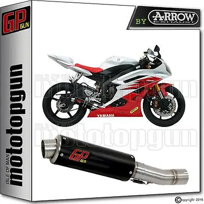 EXHAUST GP GUN By ARROW STEEL BLACK YAMAHA YZF 600 R6 2006 06 2007 07 2008 08 • $218.26