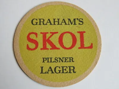 Beer Brewery Coaster ~ GRAHAM'S SKOL Pilsner Lager ~ Northampton England UK • £8.66