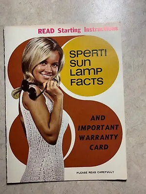 Vintage Sperti Sun Lamp Facts Instruction Booklet (Warranty Card Missing). • $7