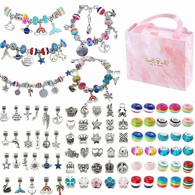 £11.95 • Buy Bracelet Making Kit Beads Jewellery Charms Pendant Set DIY Craft Girls Kids Gift