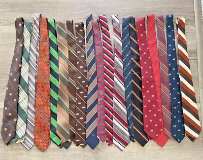 Men’s Vintage Neck Ties Lot Of 19 For Wear Or Craft Or Resell Retro Cravats • $21