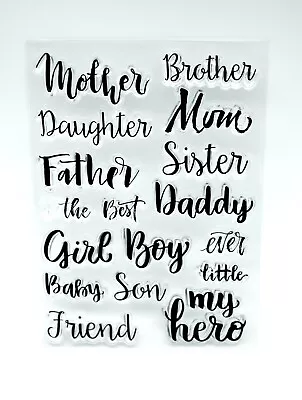 £4.50 • Buy Sheet Of 17 Clear Sentiments Acrylic Stamps, Mother, Mum, Girl  *UK Seller* 1Z